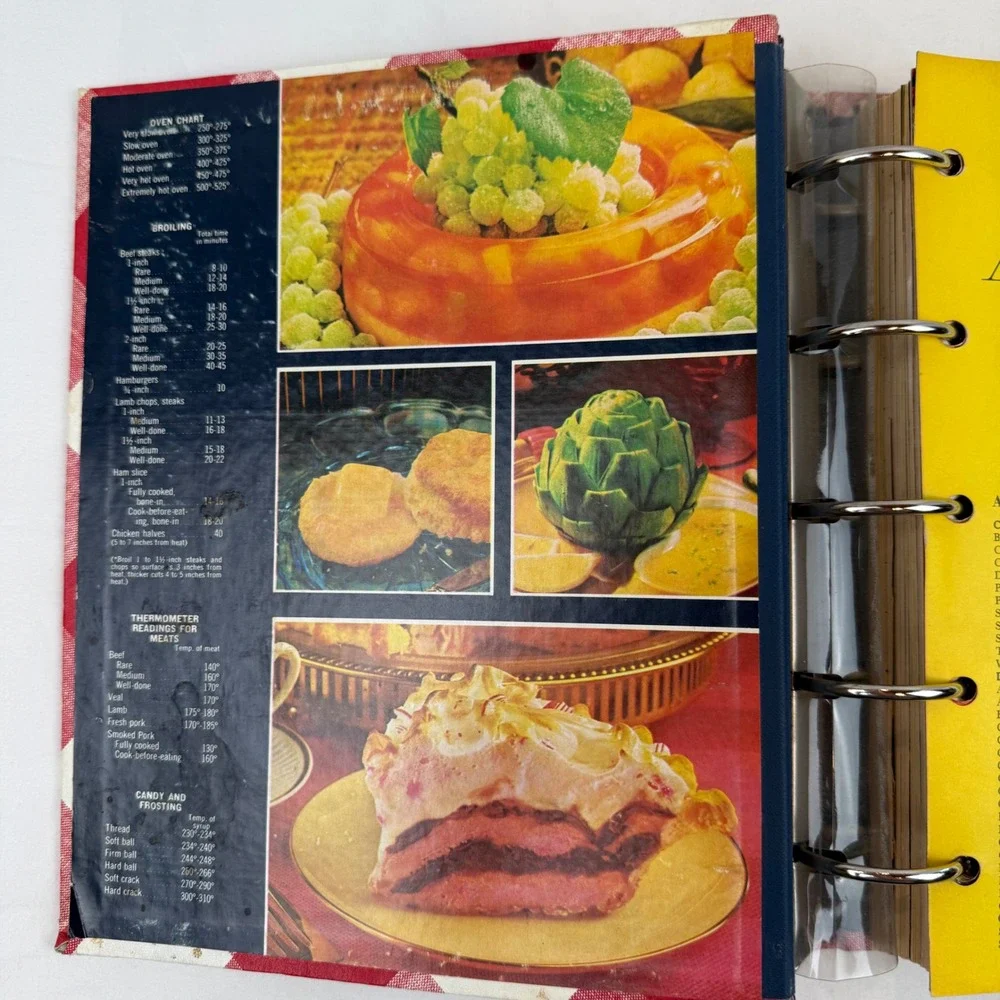 Better Homes‎ and Gardens New Cook Book Vintage Red Gingham 5 Ring Binder 1970s